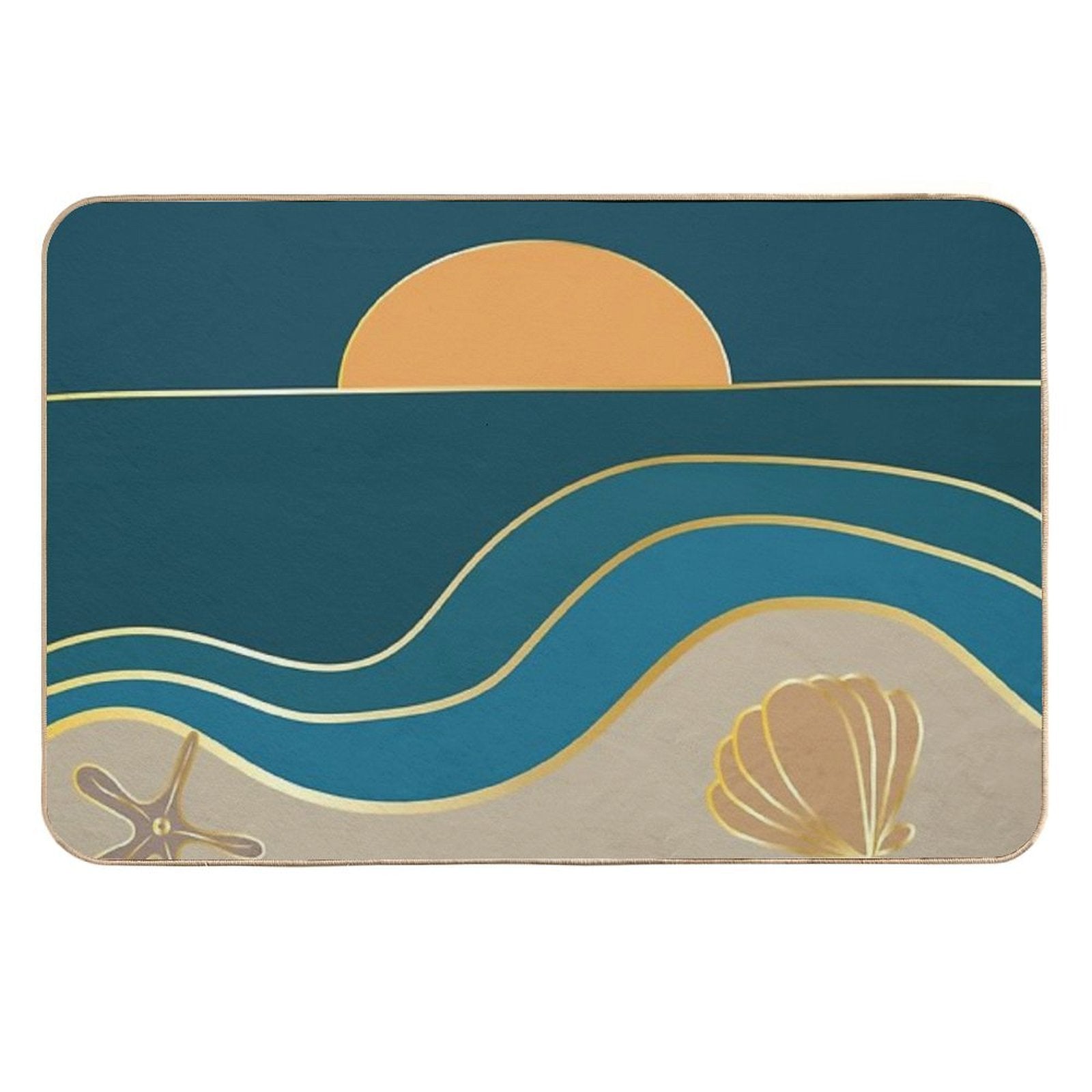 Beach Sunset Summer Vibes  Toxin-Free Bath Mat