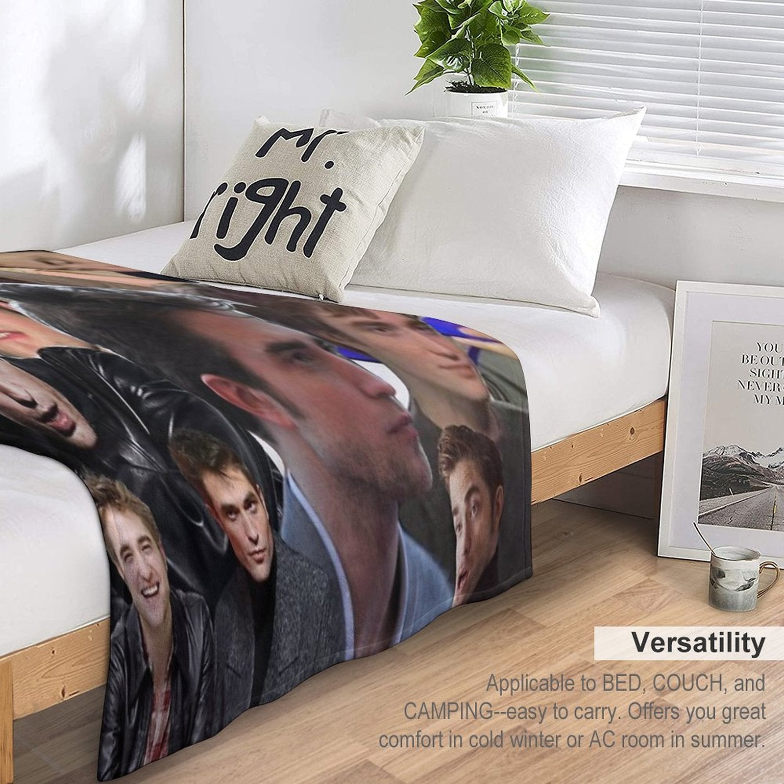 HIGH QUALITY Robert Pattinson Photo Collage Plush Throw Blanket