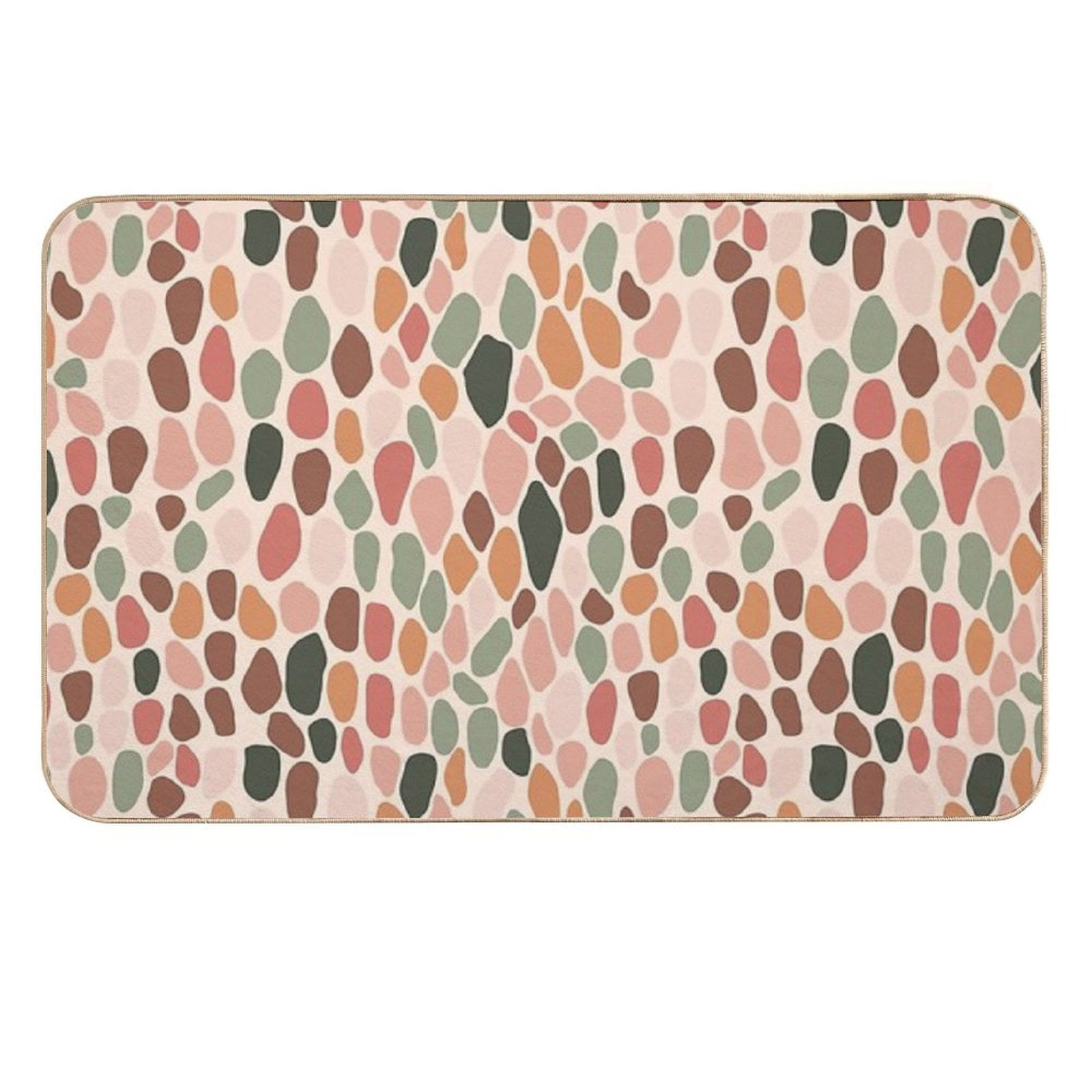 Snake Scales Pattern 03 - Floral Palette  Fade-Resistant Bath Mat