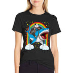 Funny Opossum Riding Shark Possum Trash Marsupial Mashup  Relaxed-fit T-Shirt