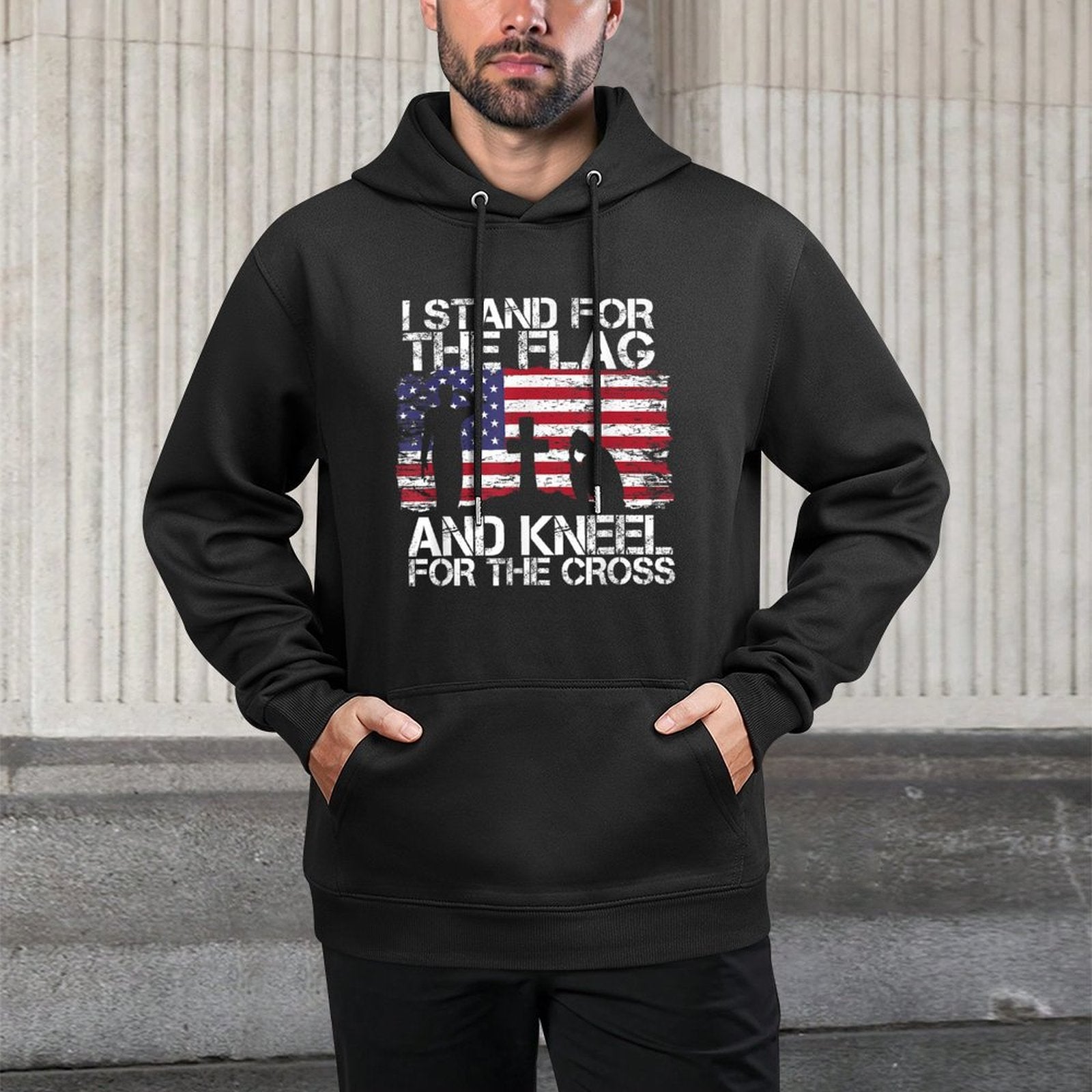 I Stand For The And Kneel For The Cross US Unisex Design Hoodie