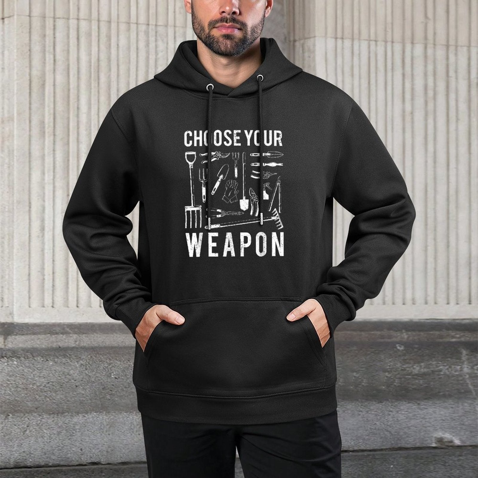 Funny Distressed Garden Gift Choose Your Weapon Garden Machine Washable Hoodie