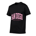 San Diego Preppy Retro Throwback Girls Womens Pink Vintage  Affordable Price T-Shirt