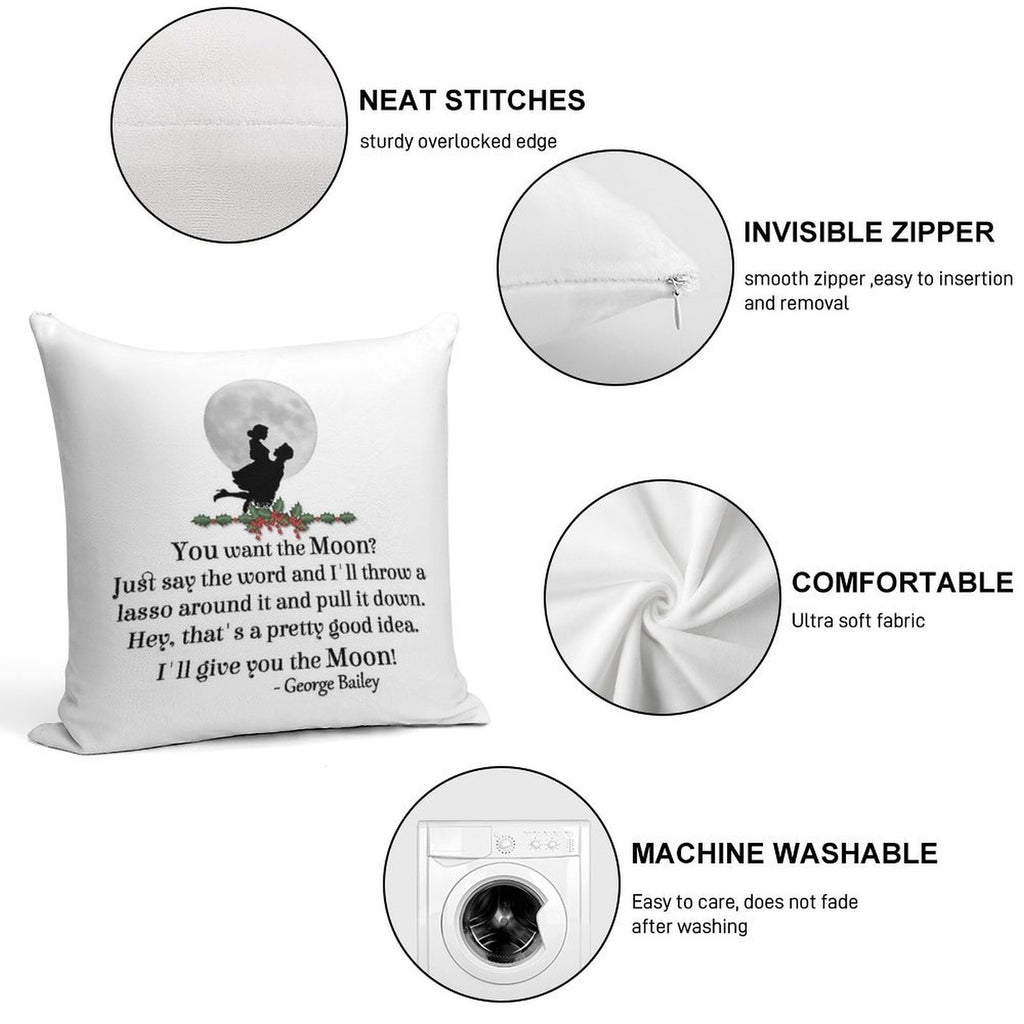 George Lassos The Moon Soft Warmth Comfort Throw Pillow
