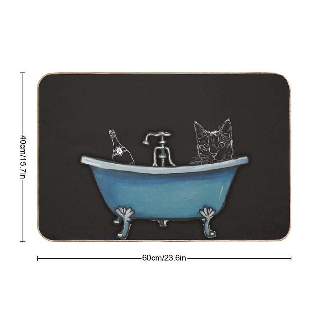 Copy of Cat Take A Bath  Multi-Purpose Bath Mat