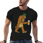 German Bigfoot Sasquatch Beer Lederhose Funny Oktoberfest  High-quality Stitching T-Shirt