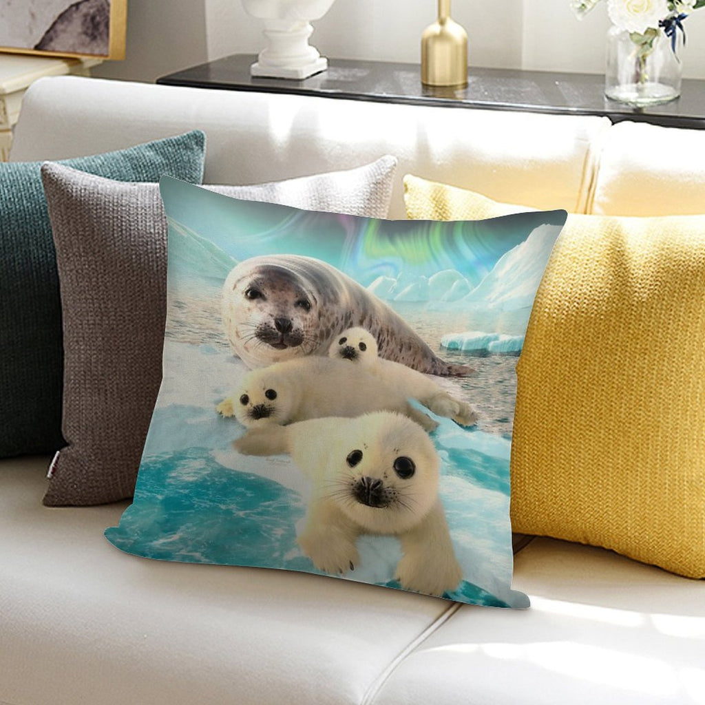 Grey Seals Arctic Soft Anti-Pilling Throw Pillow