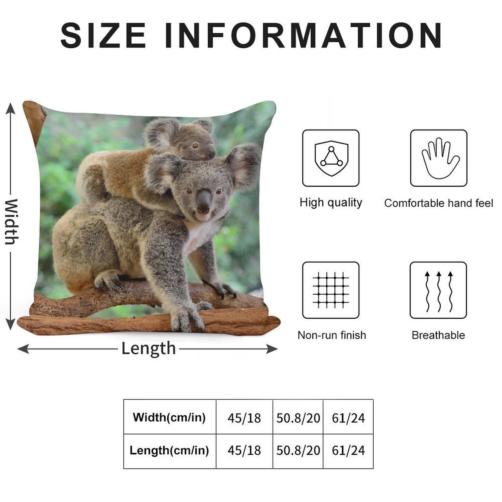 Koala And Joey Soft High-Density Material Throw Pillow