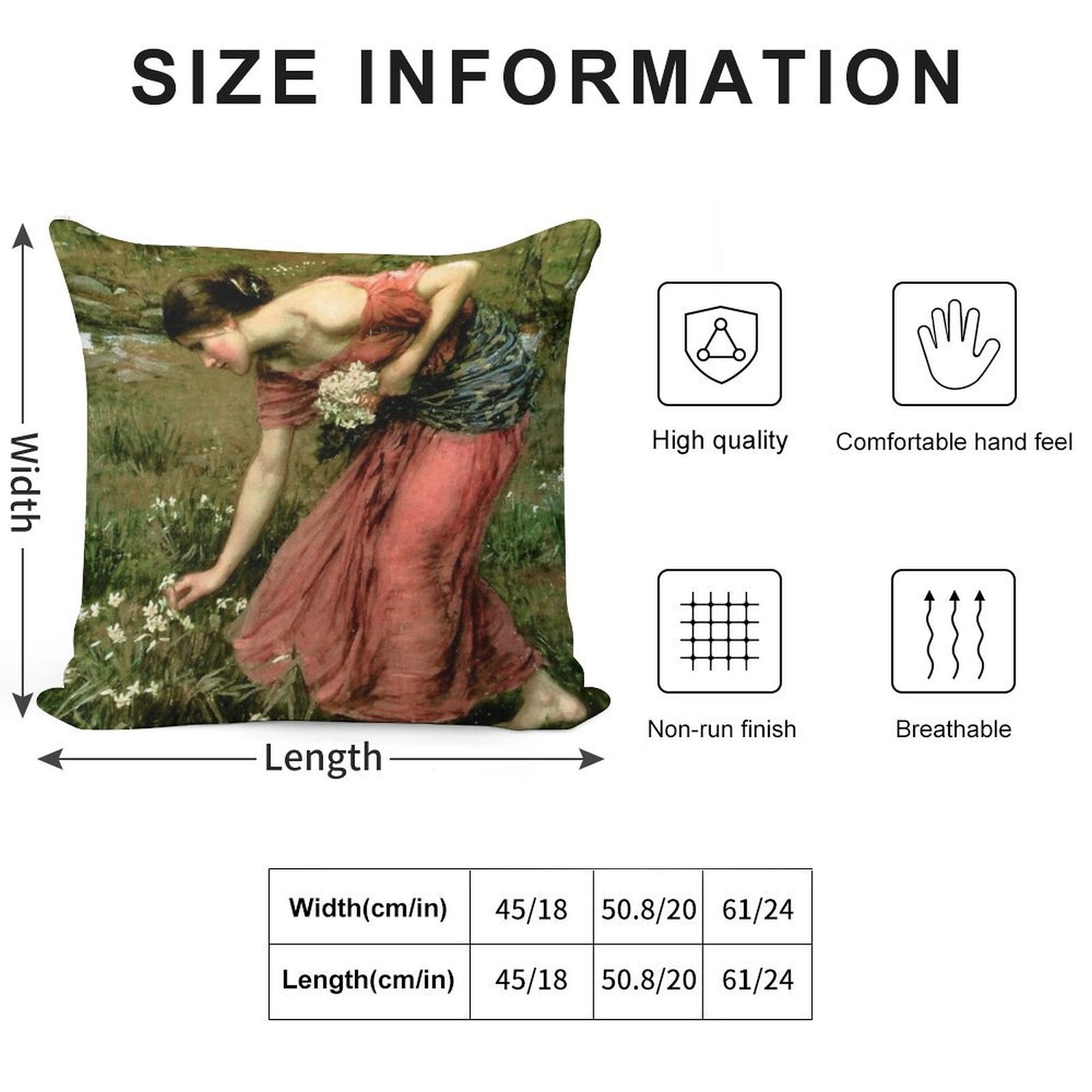 Narcissus - John William Waterhouse Soft Decorative Cover Throw Pillow