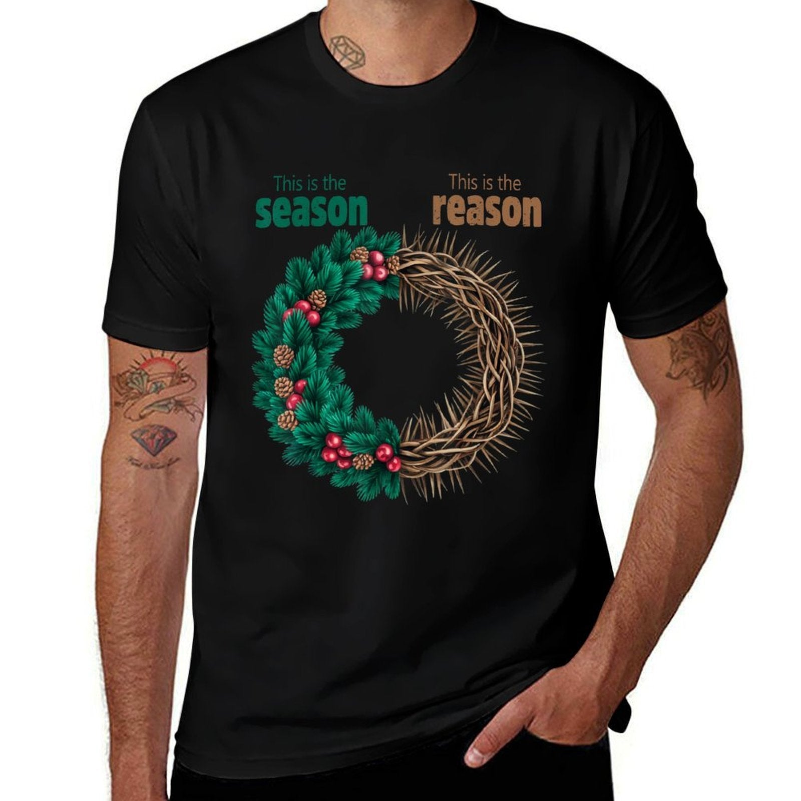 This Is The Season This Is The Reason Christian Christmas  Moisture-wicking T-Shirt