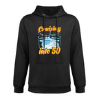 Cruising Into 50 Years Cruisin 50th Birthday Cruise Gift Premium Layering Staple Hoodie