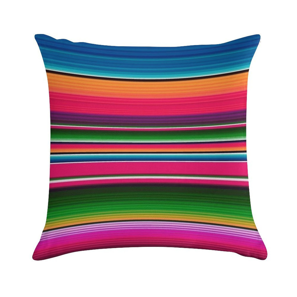 Mexican Blanket Striped Fiesta Serape Soft Skin-Friendly Throw Pillow