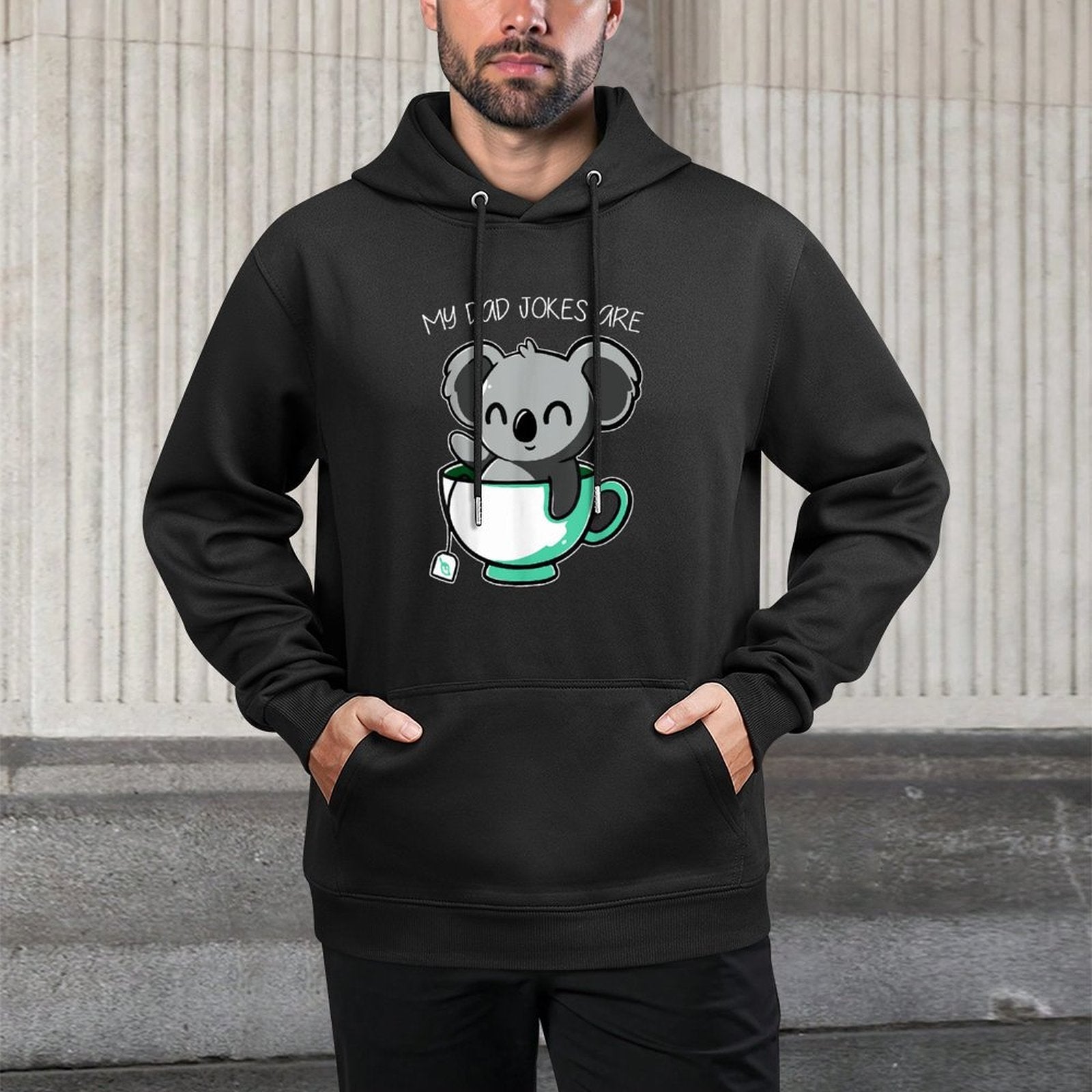 Mens My Dad Jokes Are Koala Tea Funny Fathers Day Pun Koala Bear Versatile Streetwear Hoodie