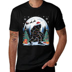 Santa Bigfoot Christmas Lights Funny Sasquatch Believe  Eco-friendly Material T-Shirt