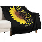 Sunflower Christian Bible Verse Proverbs 31 Travel-friendly Throw Blanket