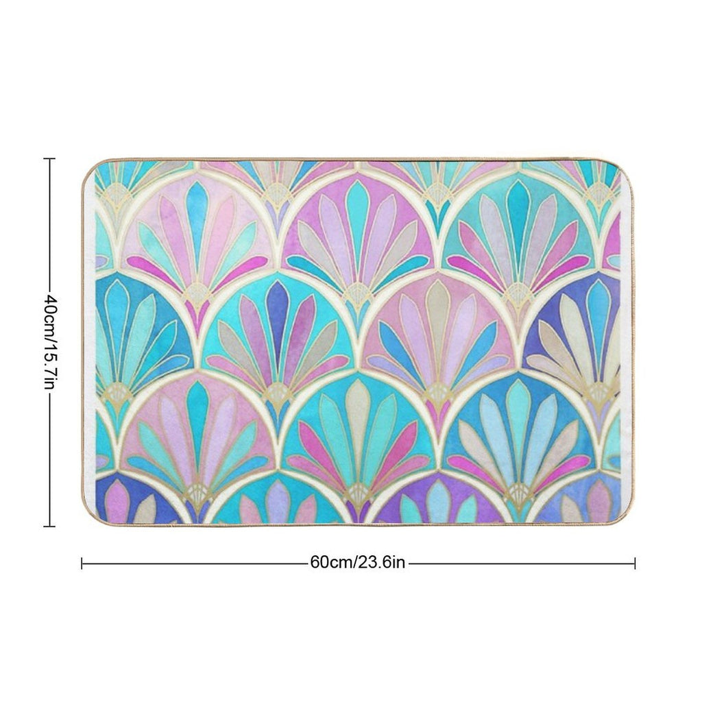 Glamorous Twenties Art Deco Pastel Pattern  High-Traffic Bath Mat