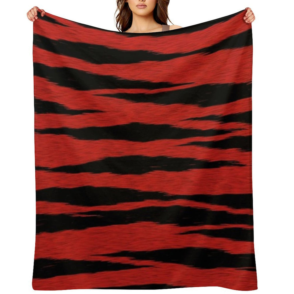 Crimson Tiger Skin All-season Throw Blanket