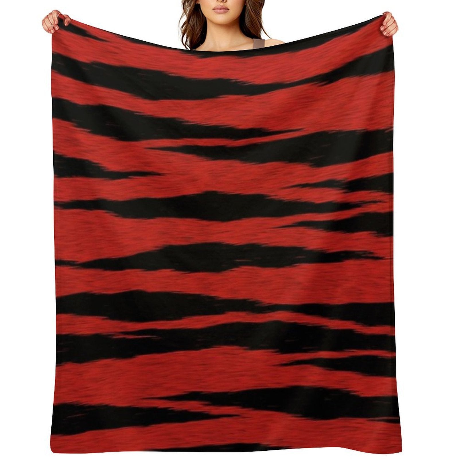 Crimson Tiger Skin All-season Throw Blanket