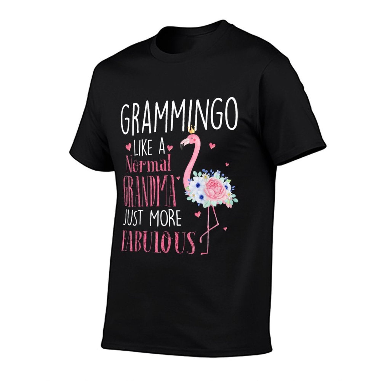 Flamingo Grammingo Like A Normal Grandma Gifts Funny Grandma  Ribbed Collar T-Shirt