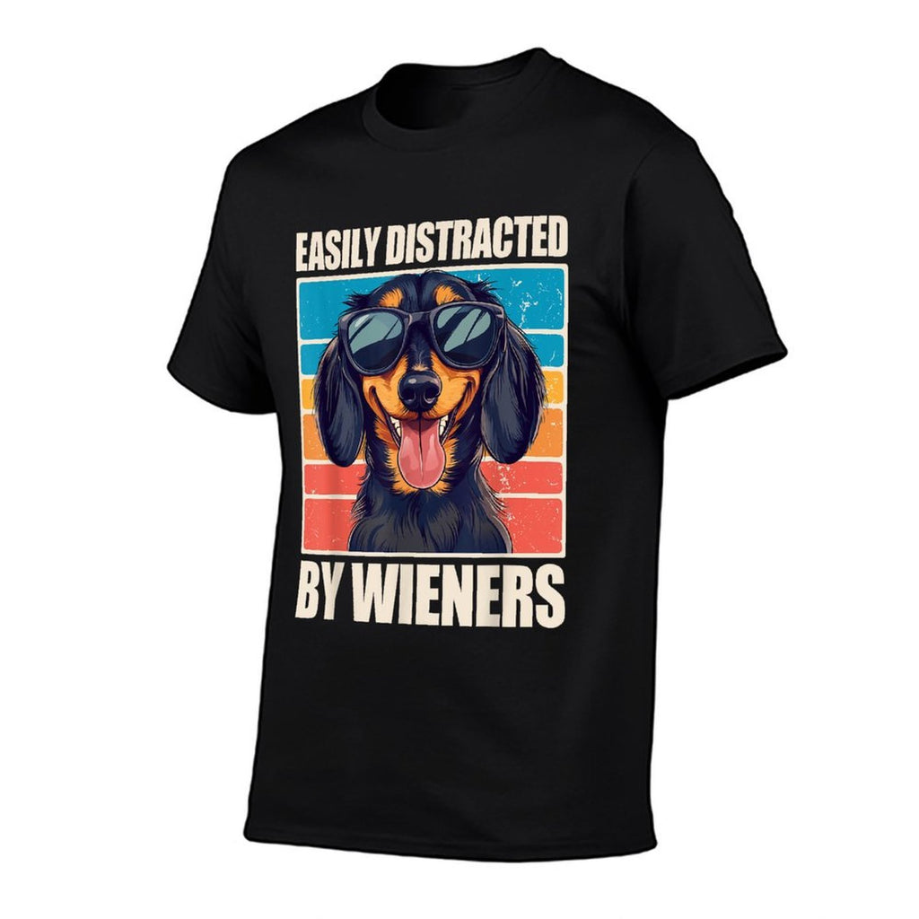 Easily Distracted By Wieners Dachshund  Polyester Blend T-Shirt