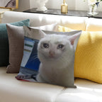 Crying Cat Meme Soft Short Plush Fabric Throw Pillow