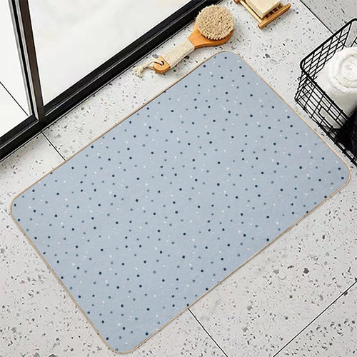 Blue Dots And Stars  Non-Slip Bath Mat