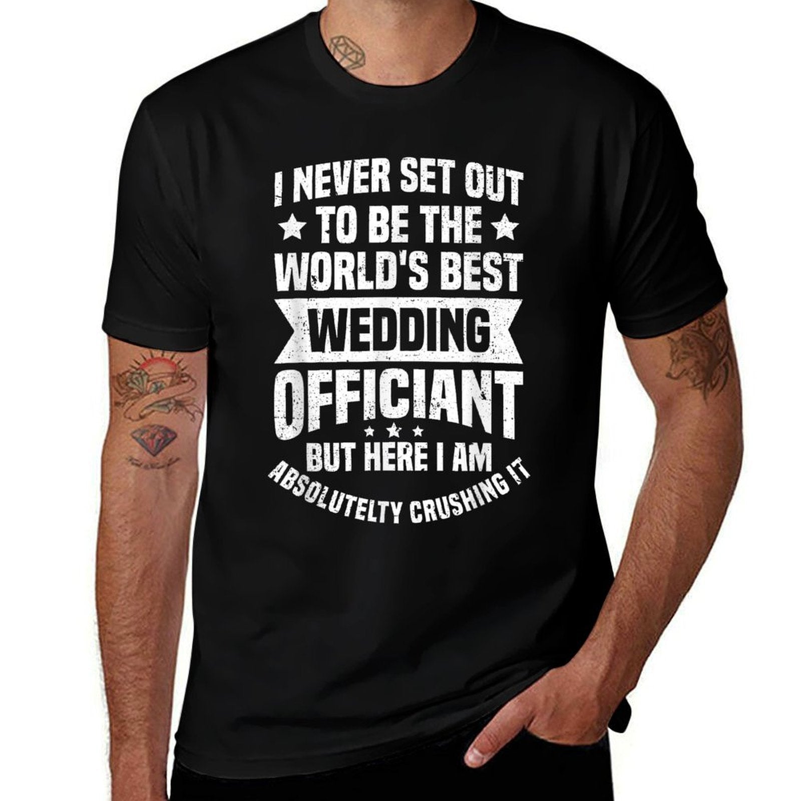 Marriage Officiant Worlds Best Wedding Minister Celebrant  Moisture-wicking T-Shirt