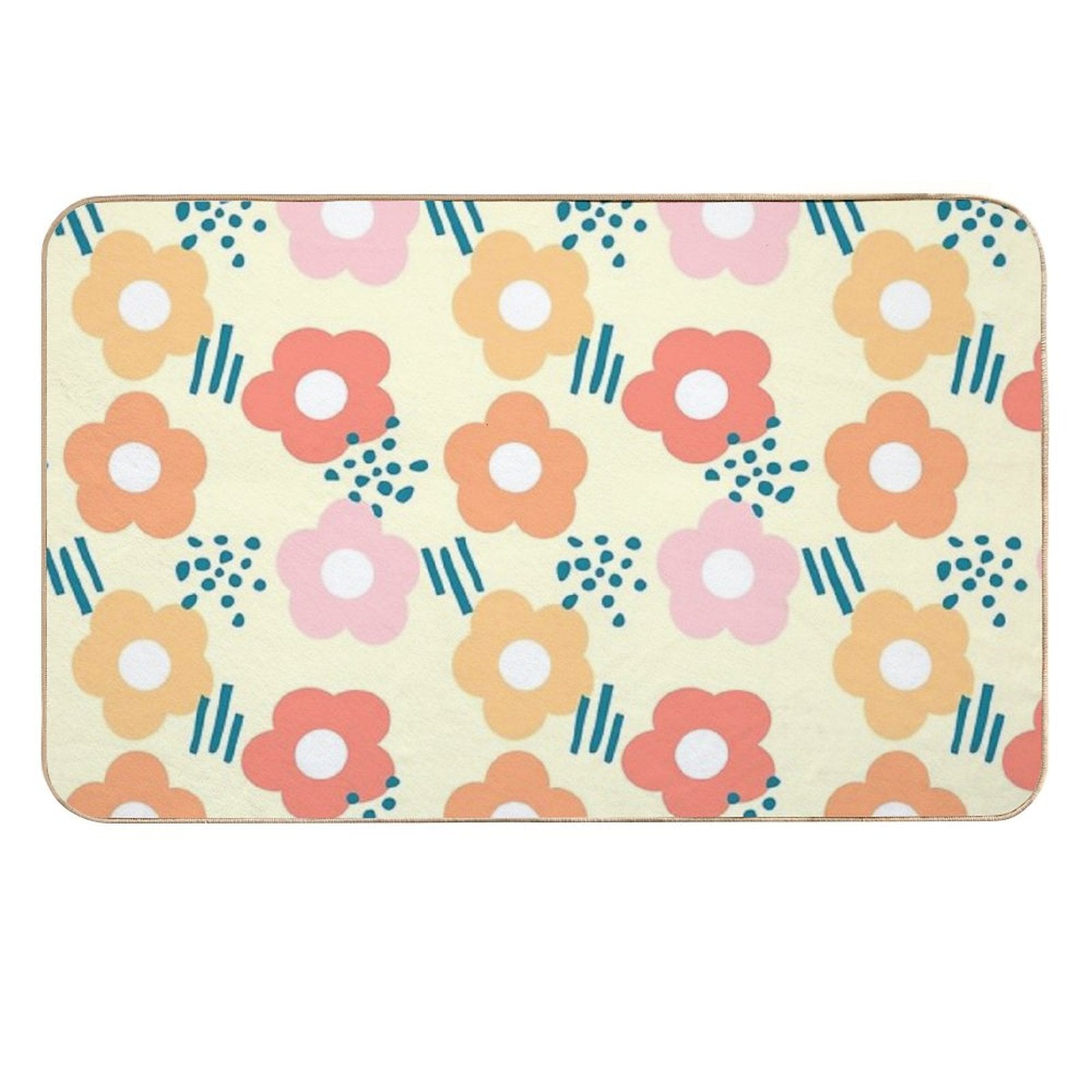 Flower Doodle  Non-Slip Bath Mat