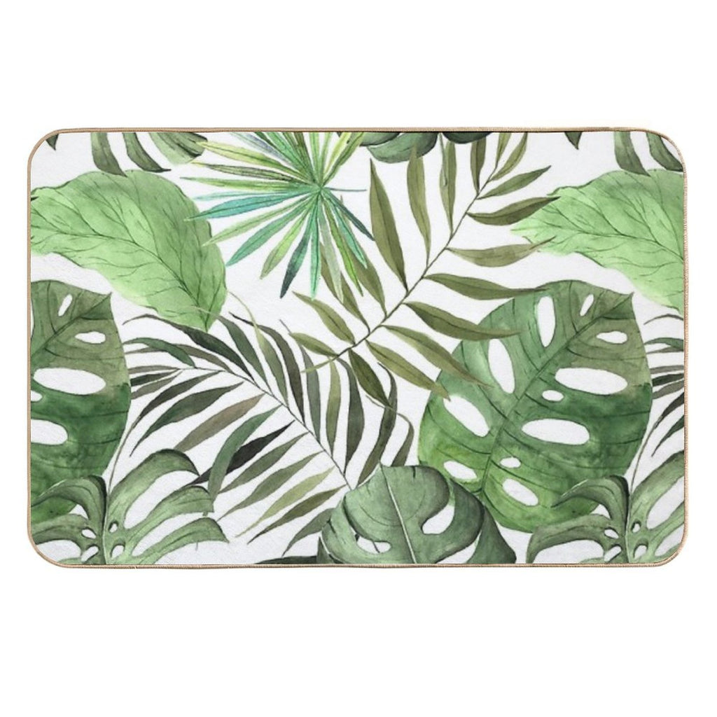 Tropical Foliage  Easy Maintenance Bath Mat