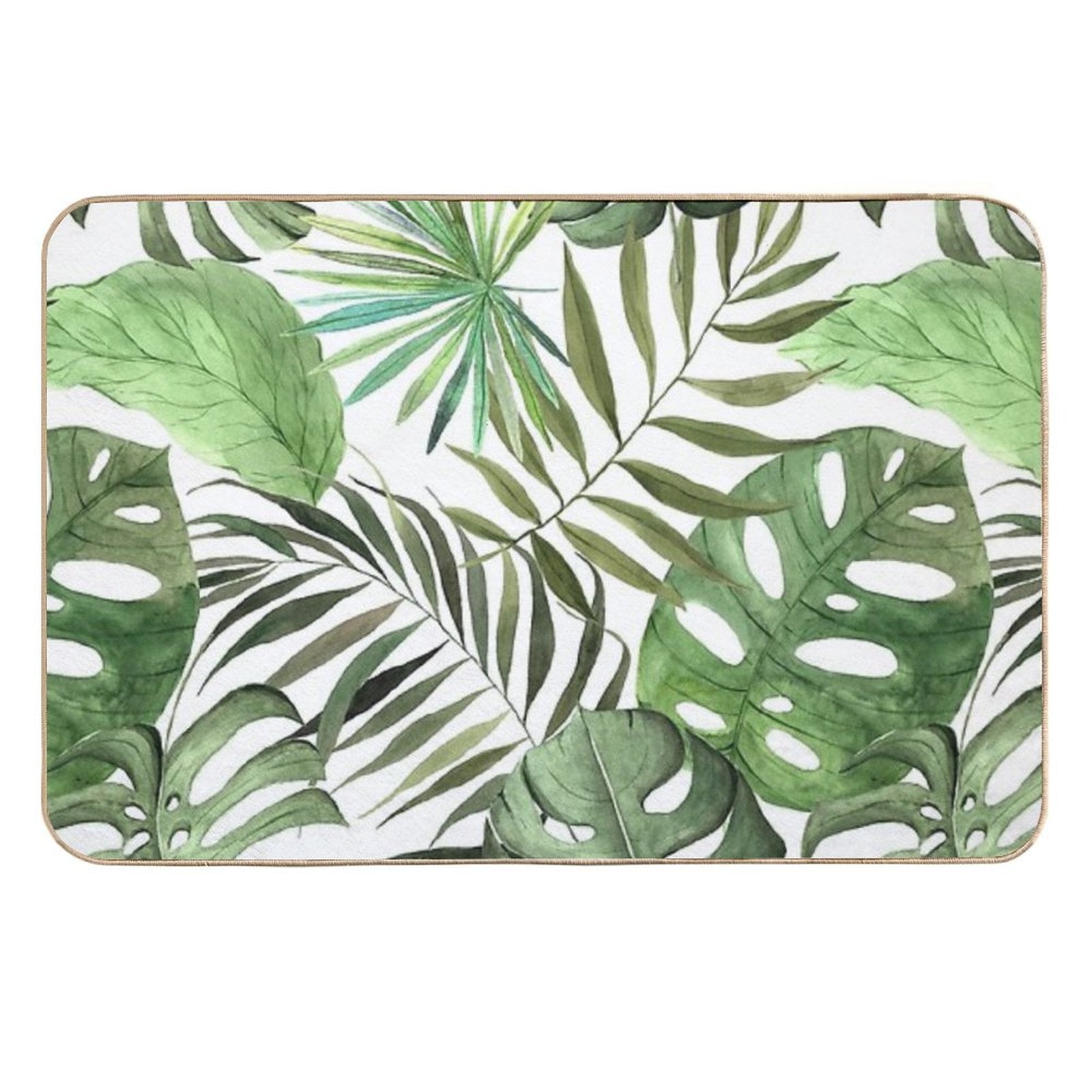Tropical Foliage  Easy Maintenance Bath Mat