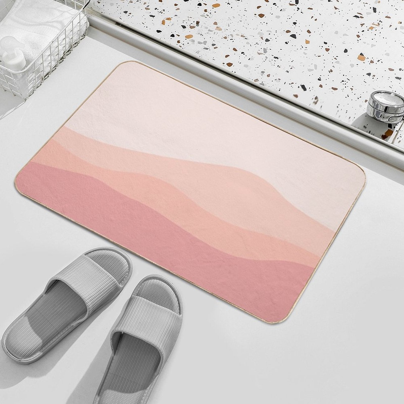Aesthetic Soft Red Mountains  Multi-Purpose Bath Mat