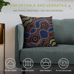 Authentic Aboriginal Art - Dots Soft Skin-Friendly Throw Pillow