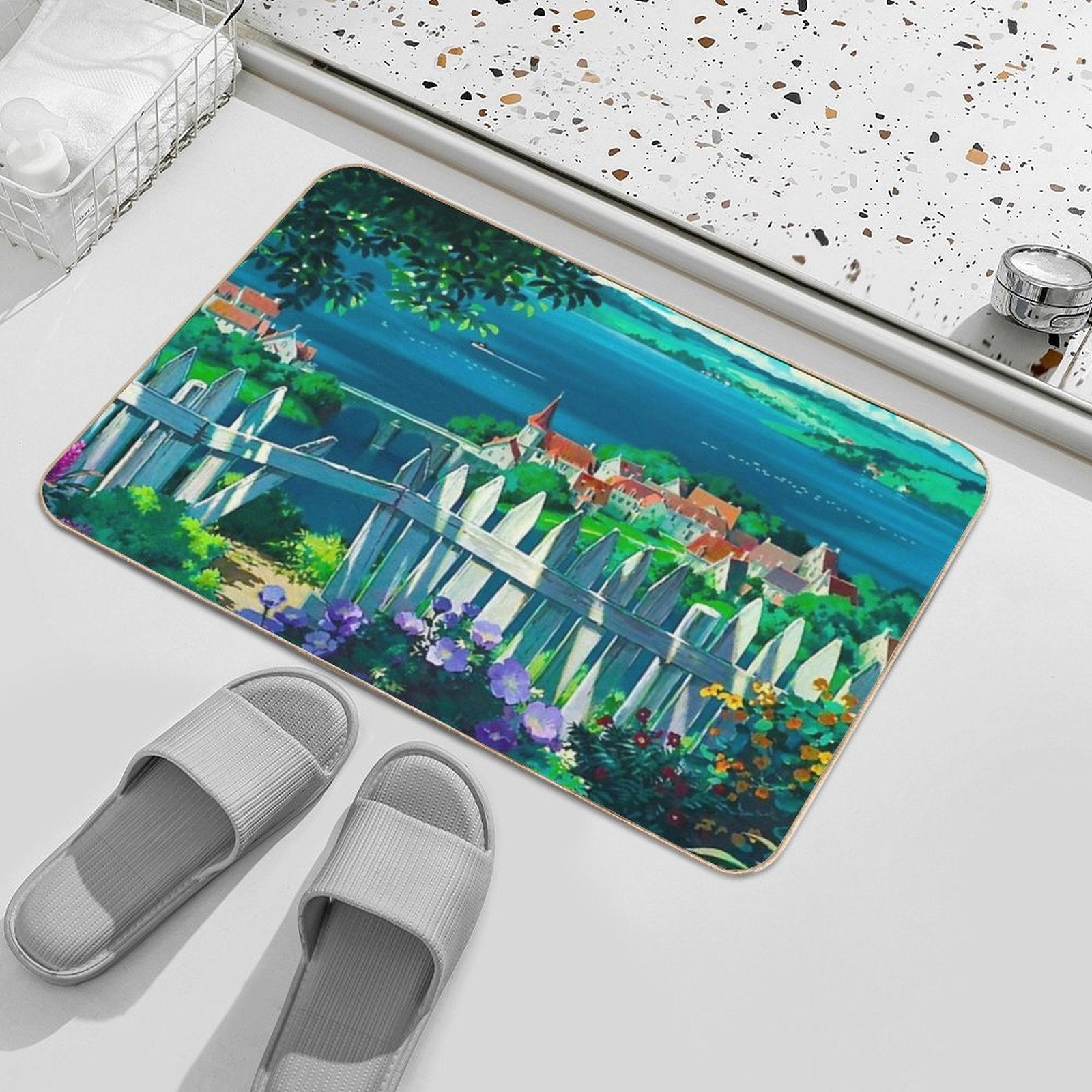 Under The Fence to The Witch's House We Go  Odorless Bath Mat