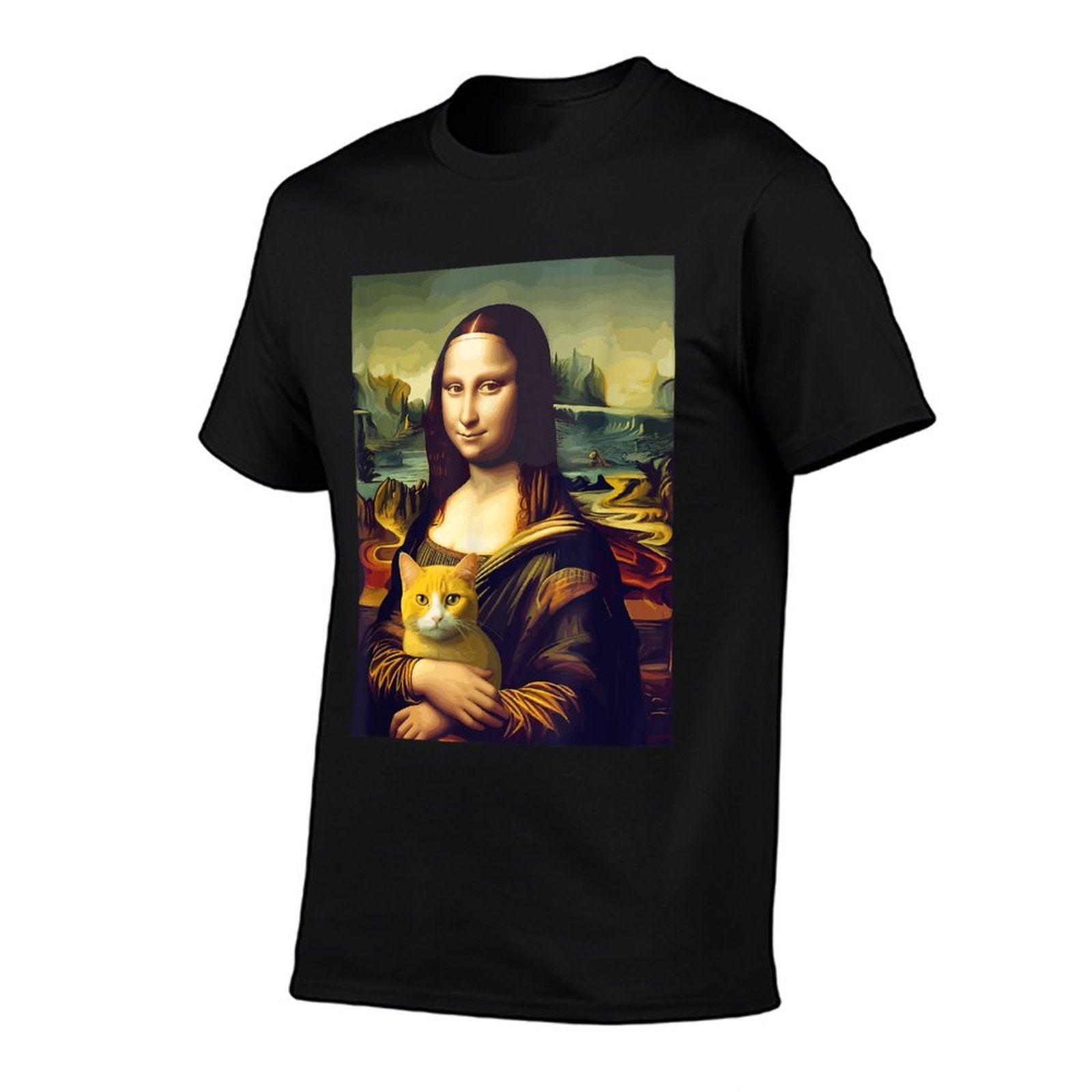 Leonardo Da Vincis Mona Lisa Holding A Cat Funny Art for Men Women Girls Kids  Quick-drying T-Shirt