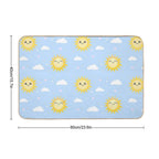 Happy Sun Pattern - Cute Kawaii Summer Sunshine  Eco-Friendly Bath Mat