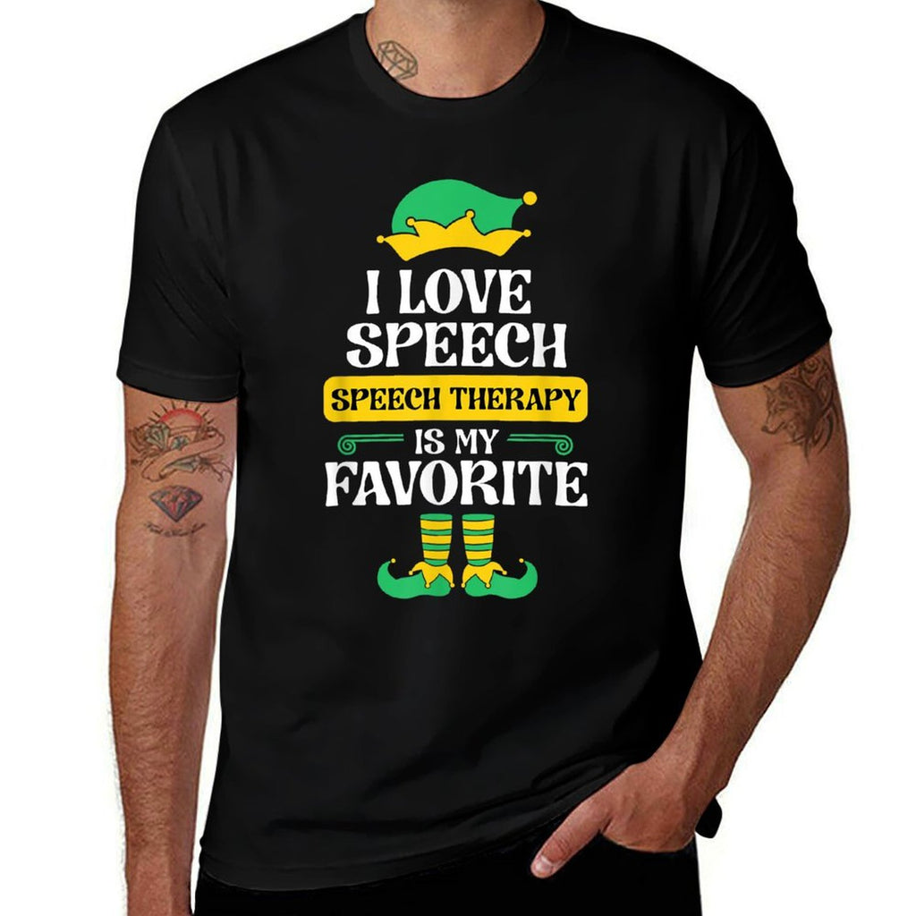 Speech Therapy Elf Christmas School Therapist SLP Language  Vintage-inspired T-Shirt