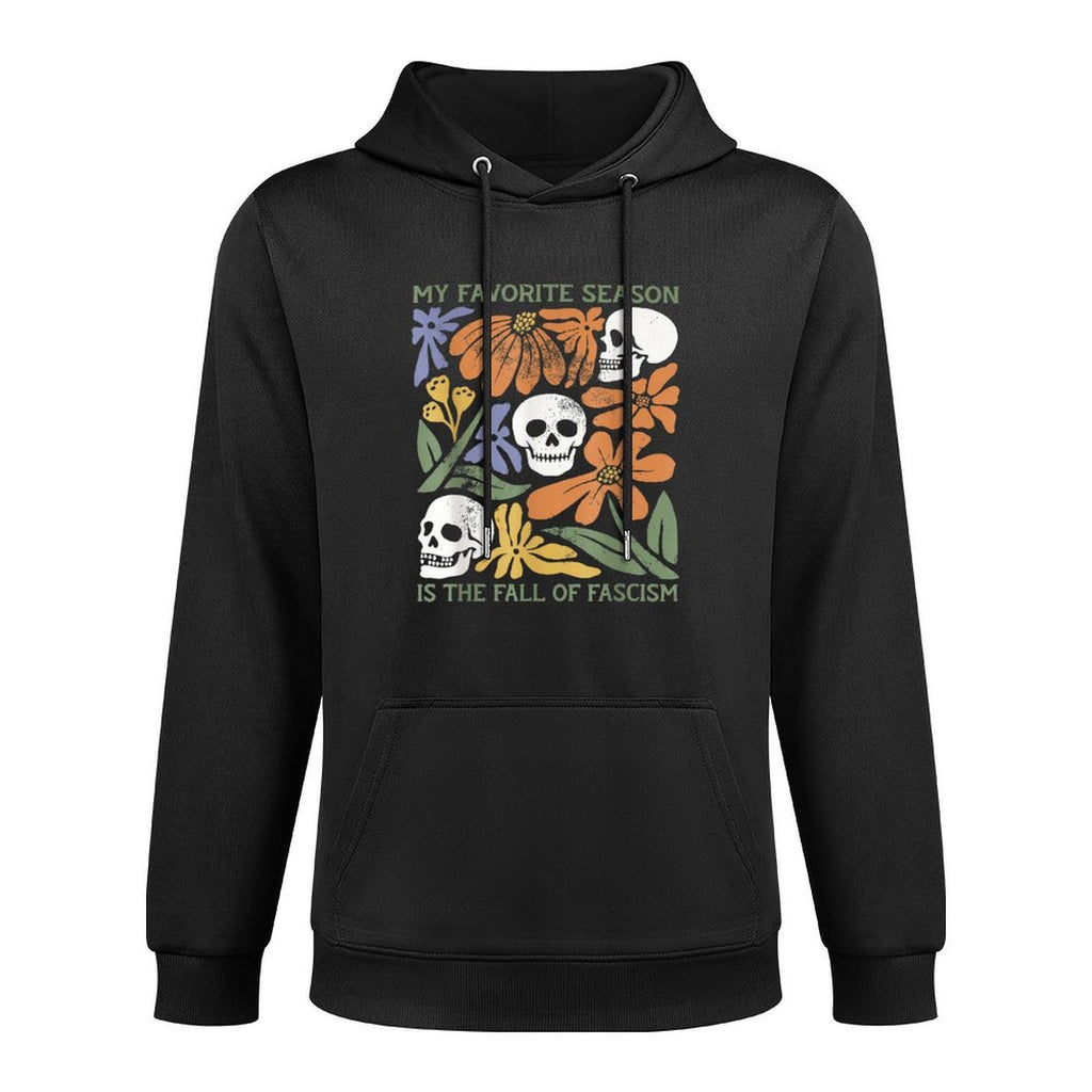 My Favorite Season Is The Fall of Fascism Spooky Halloween Kangaroo Pocket Hoodie