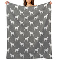 German Wirehaired Pointer Silhouette(s) Easy Care Throw Blanket