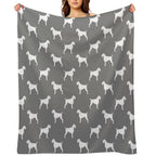 German Wirehaired Pointer Silhouette(s) Easy Care Throw Blanket