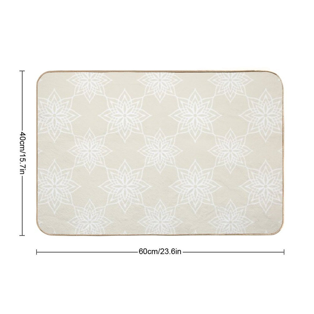 Lace Snowflakes on Cream  Odorless Bath Mat