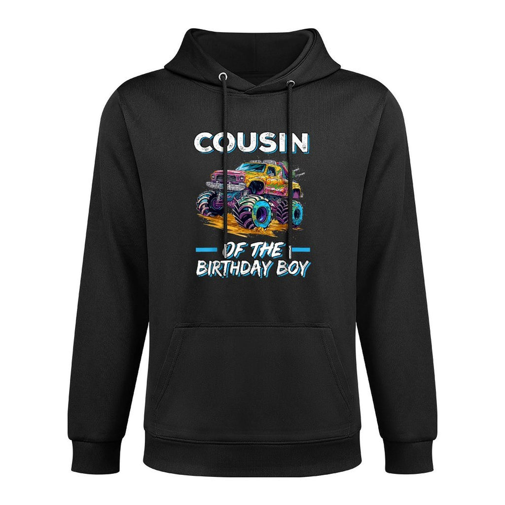 Cousin of The Birthday Boy Monster Truck Birthday First Bday Moisture-Wicking Hoodie