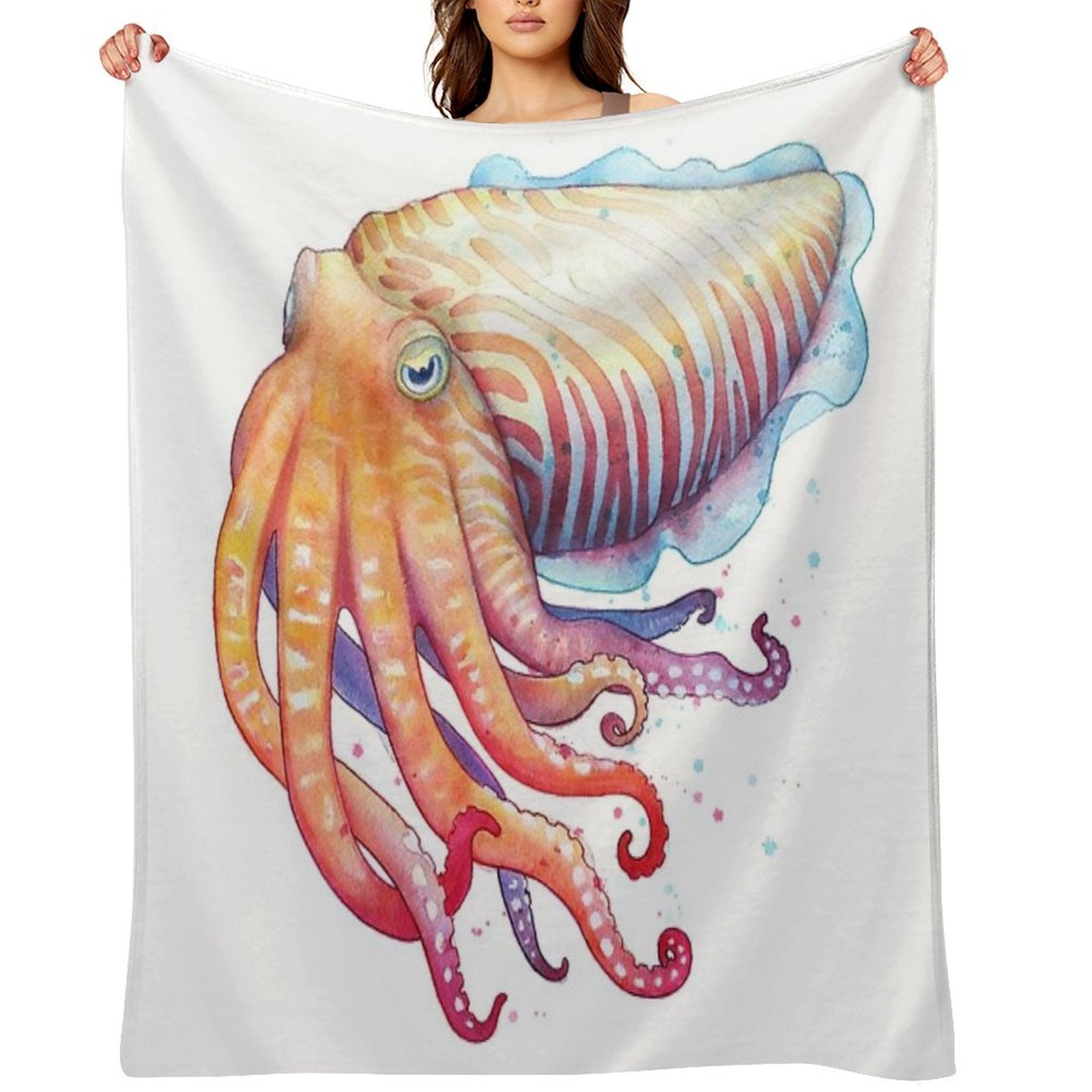 Cuttlefish Plush Throw Blanket