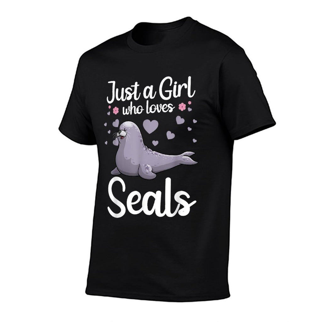 Cool Seal Art For Men Women Sea Animal Lover Ocean Zookeeper  Rolled Sleeves T-Shirt
