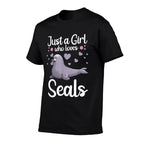 Cool Seal Art For Men Women Sea Animal Lover Ocean Zookeeper  Rolled Sleeves T-Shirt