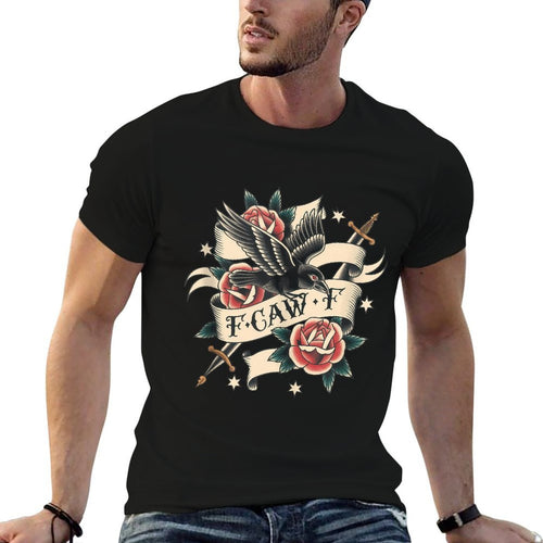 Black Crow Tshirt F Caw F Funny Black Bird Moon Gothic Humor  Lightweight T-Shirt