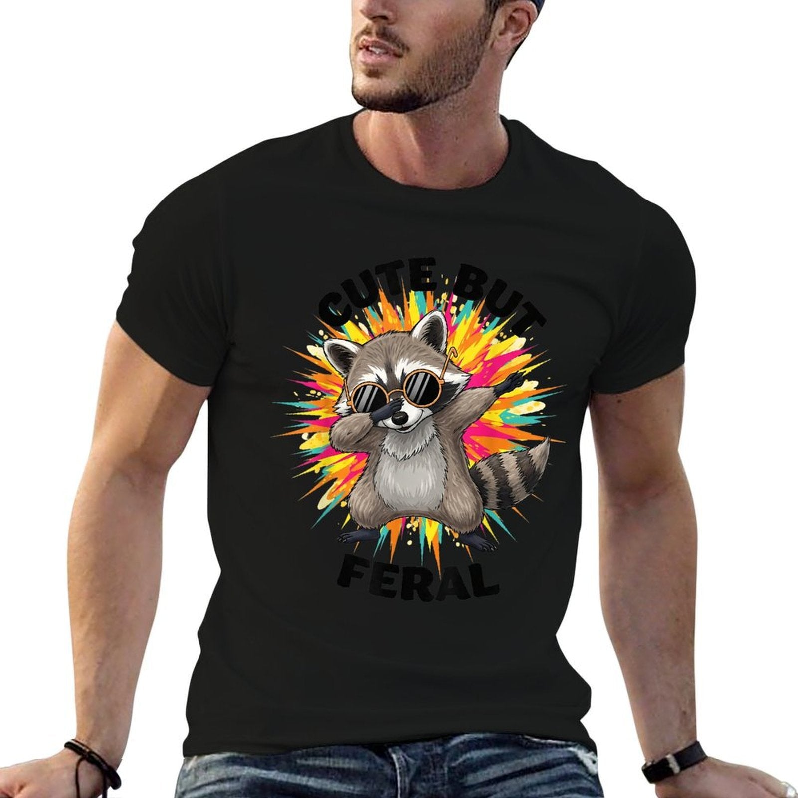 Cute But Feral Toddler Funny Raccoon Racoon Kids Feral Child  Versatile T-Shirt