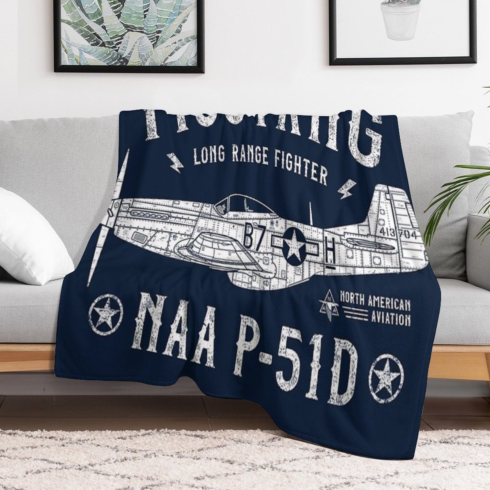 P-51 Mustang Premium Throw Blanket