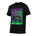 Funny Its My 4th Birthday Boy Monster Truck Boys Girls Kids  Relaxed-fit T-Shirt