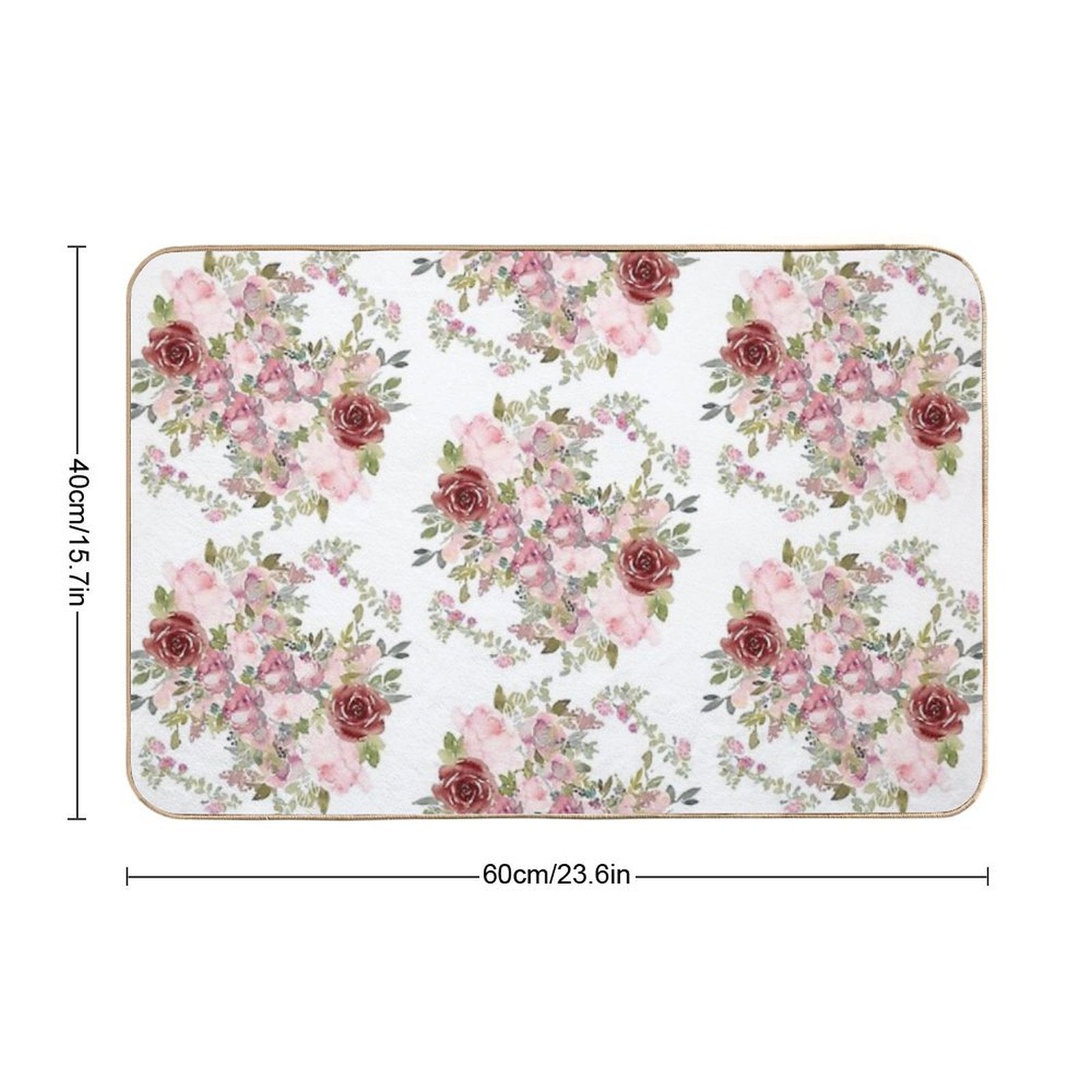Pair Of Warm Colored  Roses  Repositionable Bath Mat