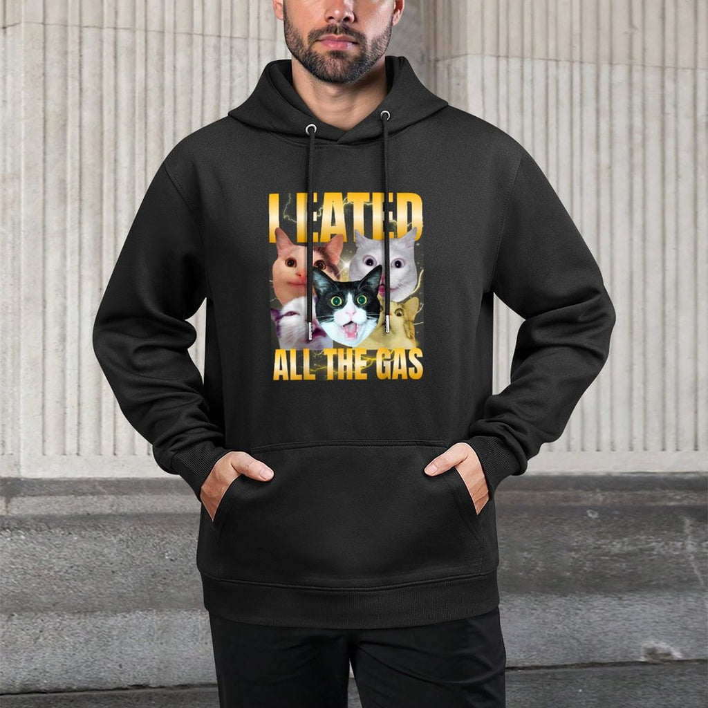 I Eated All The Gas Funny Cat Meme Silly Cat Bootleg Unisex Design Hoodie